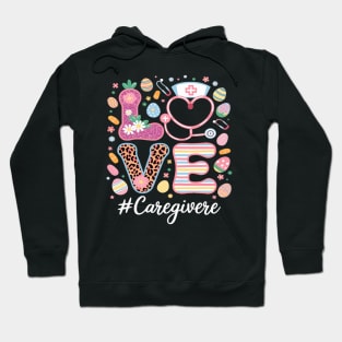 LOVE Stethoscope Scrub Caregiver Nurse Life Easter Day Hoodie